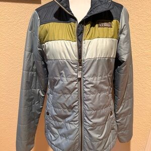 L.L. Bean Women's Blue and Green Puffer Jacket